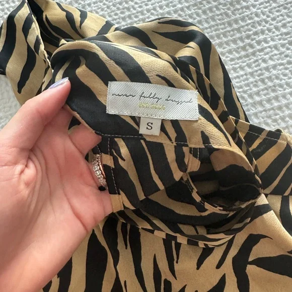 NEVER FULLY DRESSED | Zebra High Neck Tank with Tie | Small - Picture 2 of 4